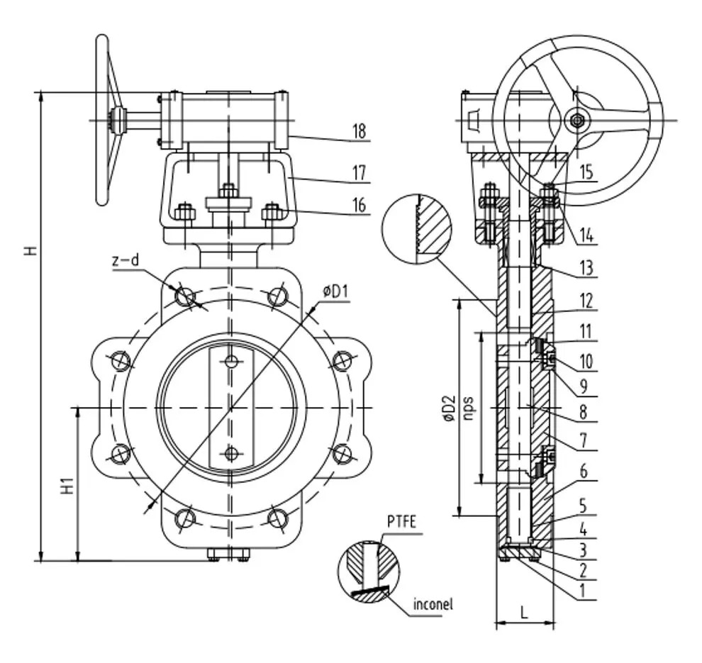 Aluminum Bronze Butterfly Valves, B148 C95800, 4 Inch, CL150