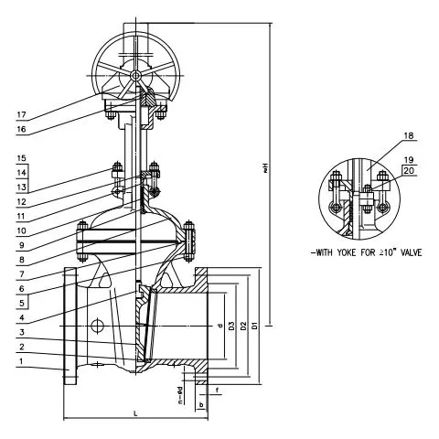 API 600 Gate Valves, ASTM A216 WCB, 20 IN, 600 LB, RF