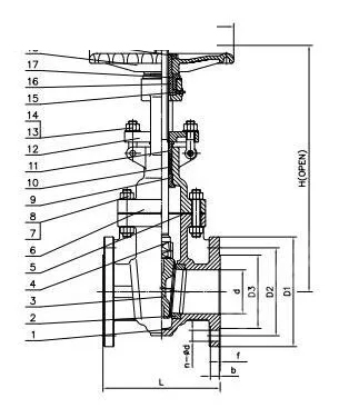 API 600 Wedge Gate Valves, ASTM A351 CF8, 4 IN, CL300, OS&Y