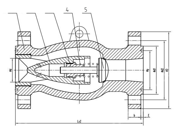 API 6D Axial Check Valve, ASTM A216 WCB, 10 IN, CL2500, RTJ