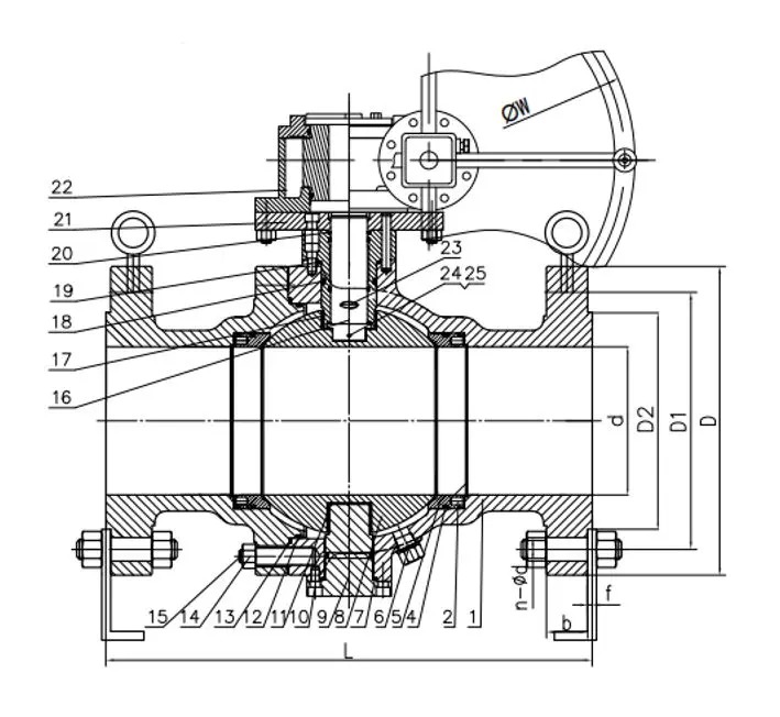 API 6D Trunnion Mounted Ball Valve, WCB, 8 Inch, CL600, RF