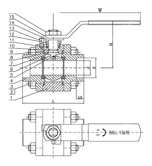 ASTM A105N Ball Valve, ASME B16.34, 3/4 Inch, 800 LB, Lever