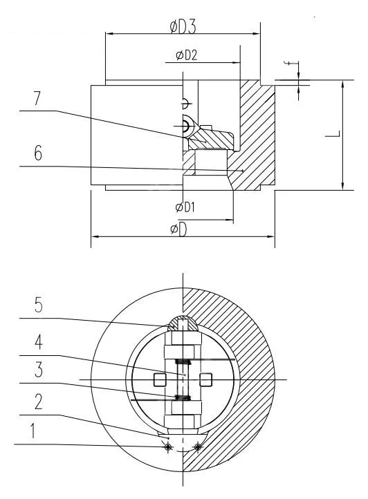 ASTM A182 F316 Wafer Check Valve, API 594, 2 Inch, CL1500