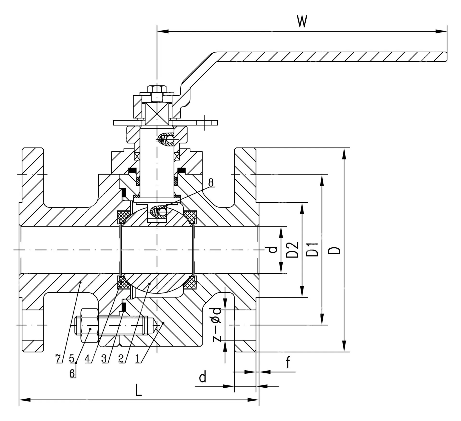 ASTM A182 F316L Floating Ball Valve, API 6D, DN15, PN50