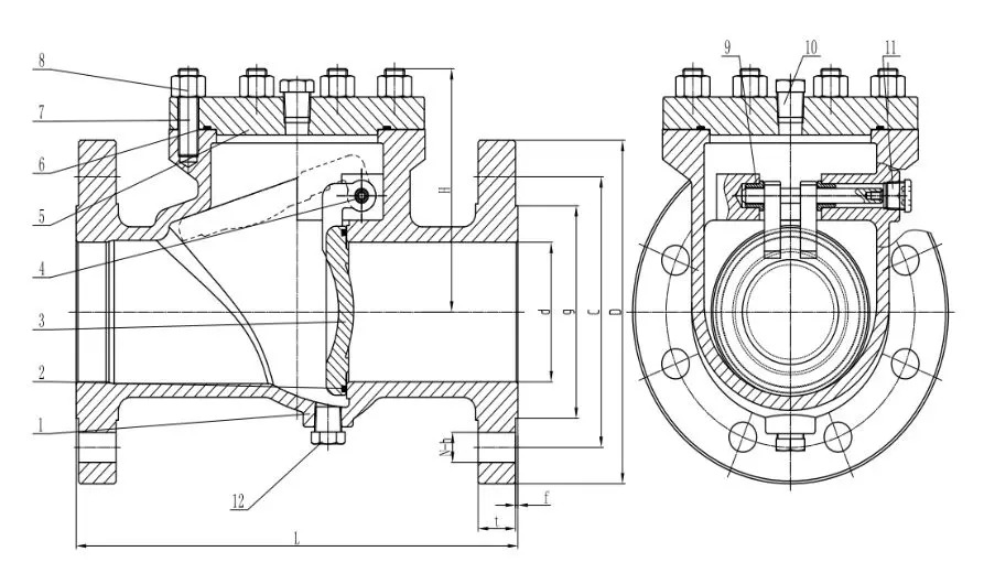 ASTM A216 WCB Check Valves, API 6D, NACE, 12 Inch, CL150, RF