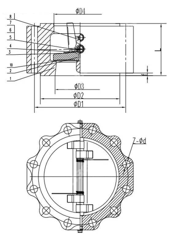 ASTM A351 CD4MCU Check Valve, API 594, 8 Inch, 150 LB, Lug