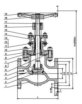 ASTM A351 CF8 Globe Valve, ASME B16.34, 4 Inch, 150 LB, OS&Y