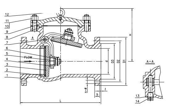 ASTM A352 LCC Swing Check Valve, API 6D, 2 Inch, 600 LB, RF