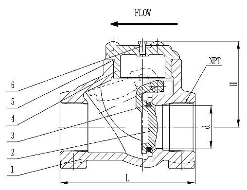 ASTM A395 Swing Check Valves, Ductile Iron, 1 Inch, 2000 PSI