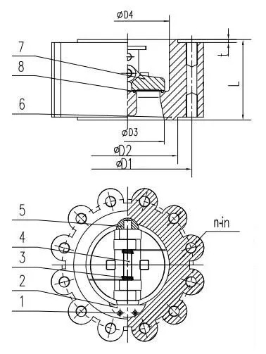 ASTM B148 C95800 Dual Plate Check Valve, API 594, 3 IN, Lug