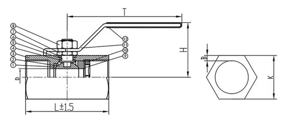Carbon Steel Barstock Ball Valve, A105, 1-1/2 Inch, 2000 PSI
