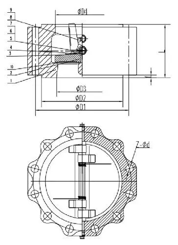 Dual Plate Lug Check Valve, API 594, ASTM A216 WCB, 24 Inch, CL150