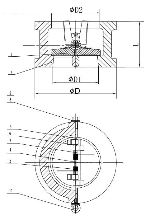 Dual Plate Wafer Check Valve, API 594, CF8M, 2 IN, CL1500