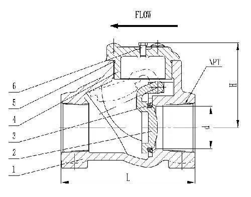 Ductile Iron Swing Check Valve, ASTM A395, 2 Inch, 2000 PSI