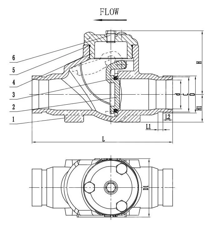 Grooved Swing Check Valve, ASTM A395, 3 Inch