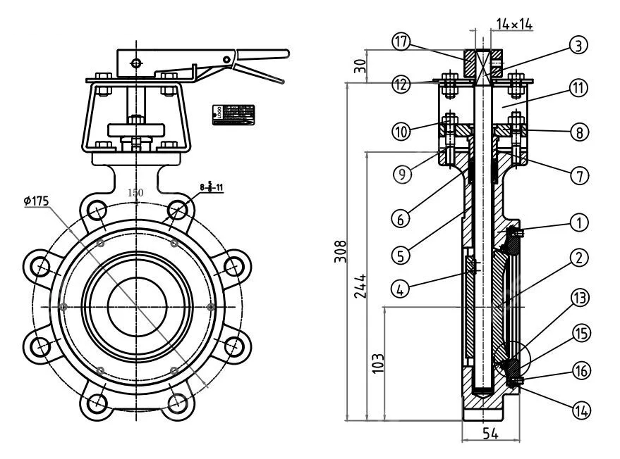 High Performance Butterfly Valve, C95800, 4 IN, CL150, Lug