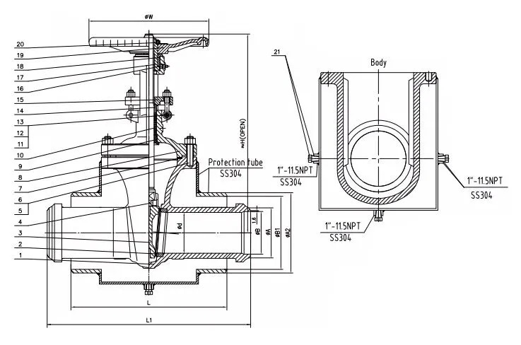 Jacketed Gate Valve, API 600, ASTM A351 CF8, 3 IN, CL300, BW