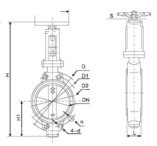 Marine Spiral Butterfly Valve, API 609, GGG40, 4 IN, 5K, 10K