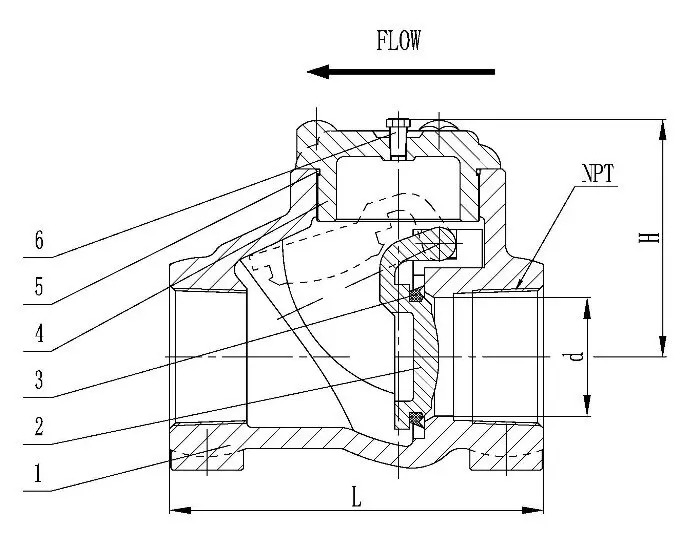 NACE MR0175 Check Valve, Ductile Iron, 2 Inch, 2000 PSI, FP