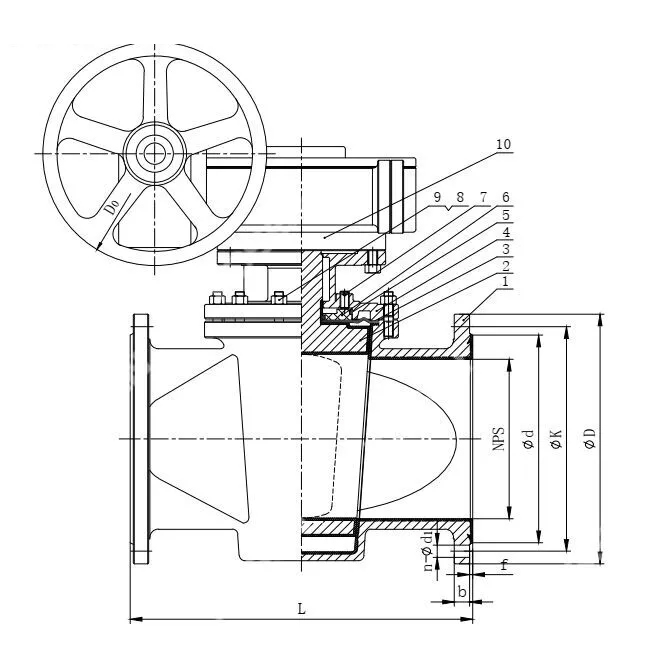 PFA Lined Plug Valve, API 6D, ASTM A351 CF8, DN50, PN16, RF