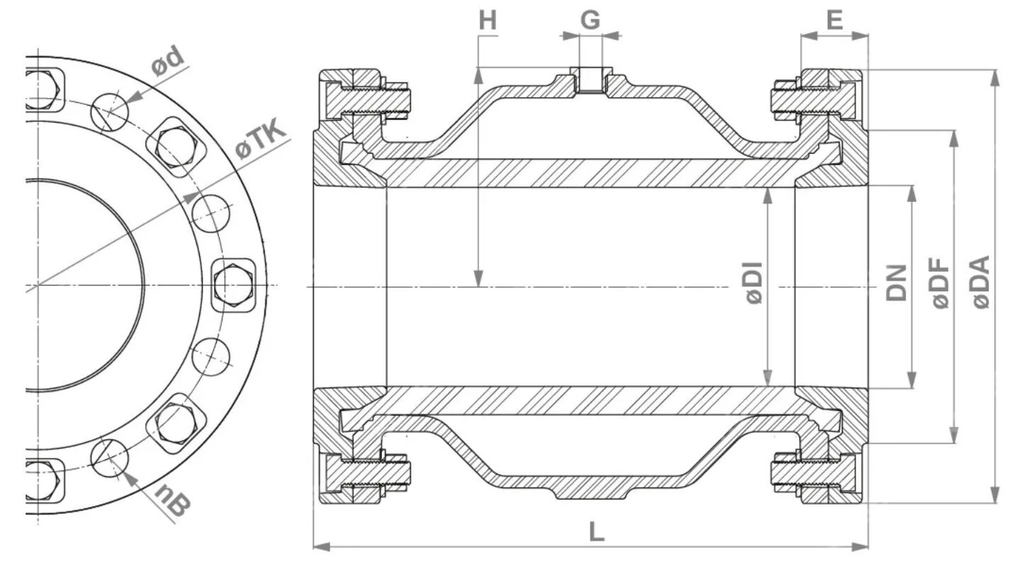 Air Operated Pinch Valve, Aluminum, DN40-DN300, 2-6 Bar