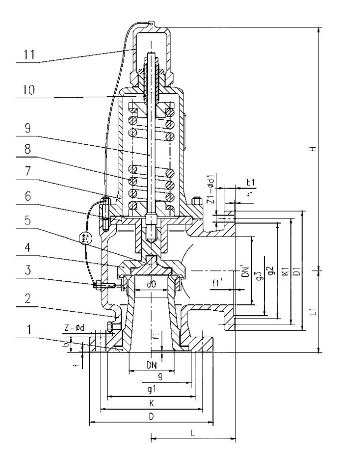 API 526 Safety Valve, ASTM A351 CF8, DN50, PN16