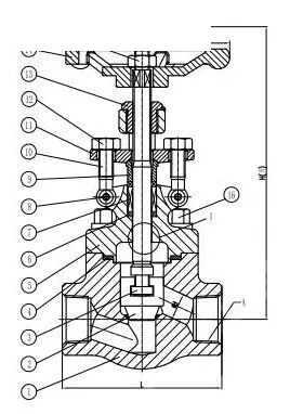 API 602 Globe Valve, ASTM A105N, 1 Inch, CL800, BB, FNPT
