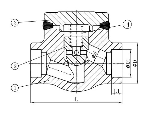 API 602 Lift Check Valves, ASTM A105N, 1-1/2 Inch, CL800 LB, SW
