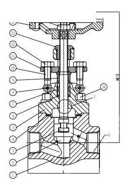 ASTM A105 Globe Valve, API 602, 1 IN, 800 LB, BB, OS&Y, FNPT