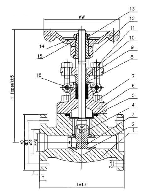 ASTM A105N Gate Valves, API 602, 1 IN, CL150, Bolted Bonnet
