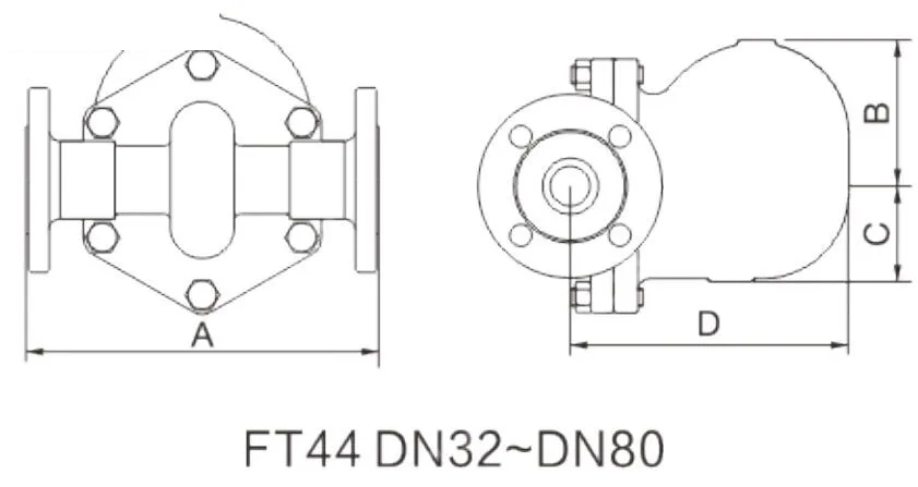 ASTM A216 WCB Ball Float Steam Trap, DN50, PN16, Single Seat