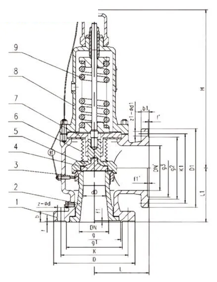 Balanced Bellows Safety Valve, API 526, WCB, DN50, PN16