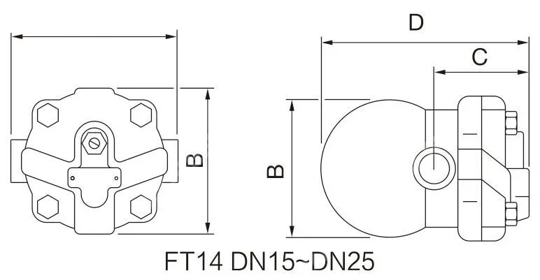 Ball Float Steam Trap, ISO 6552, EN 26704, GGG40, DN25, PN16