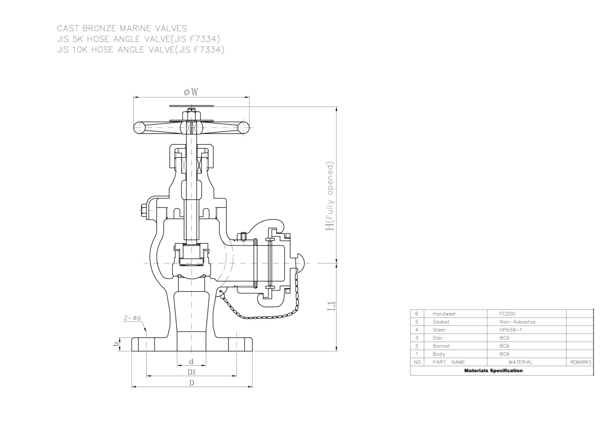 Cast Bronze Angle Globe Valve, JIS F7334, BC6, 40A, 10K, FF