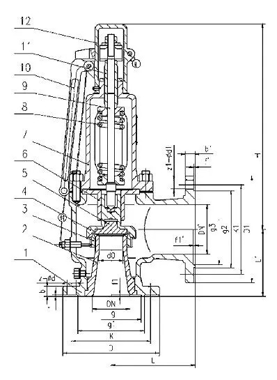 Full Lift Safety Valve with Lever, API 526, WCB, DN400, PN16