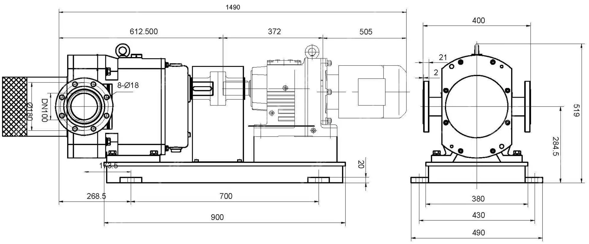 High-Performance Rotary Lobe Pump, SS 316L, 90 m3/h, 15 Bar