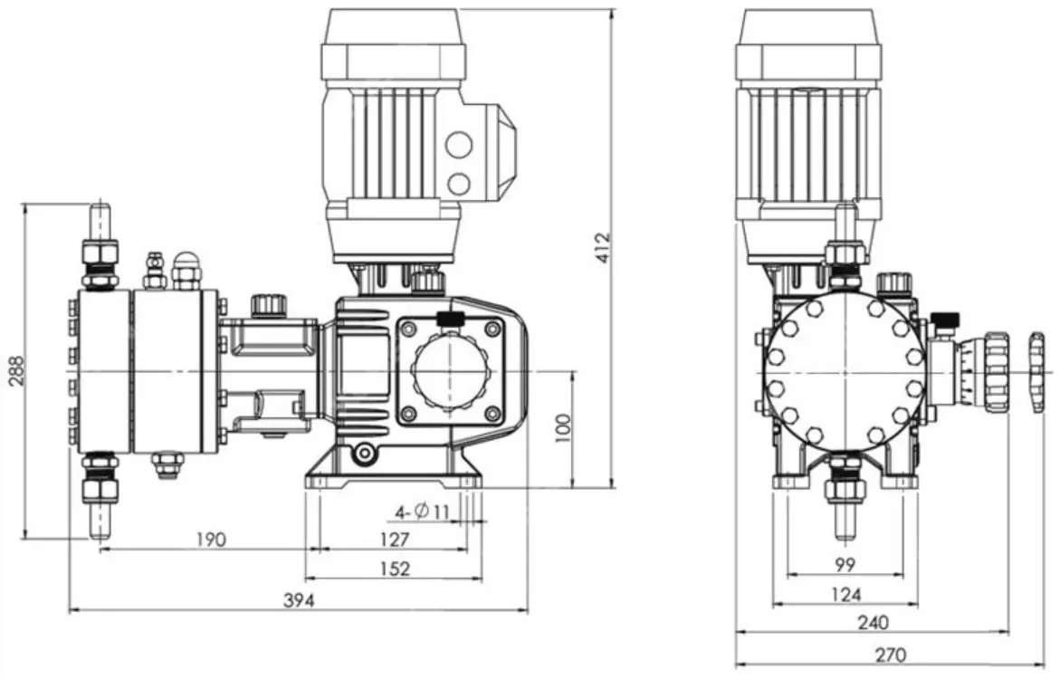 Hydraulic Diaphragm Metering Pump, SS 304/SS 316, 10-180 LPH