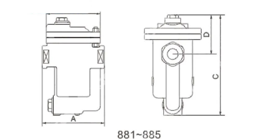 Inverted Bucket Steam Trap, ISO 6552, A216 WCB, DN25, PN16