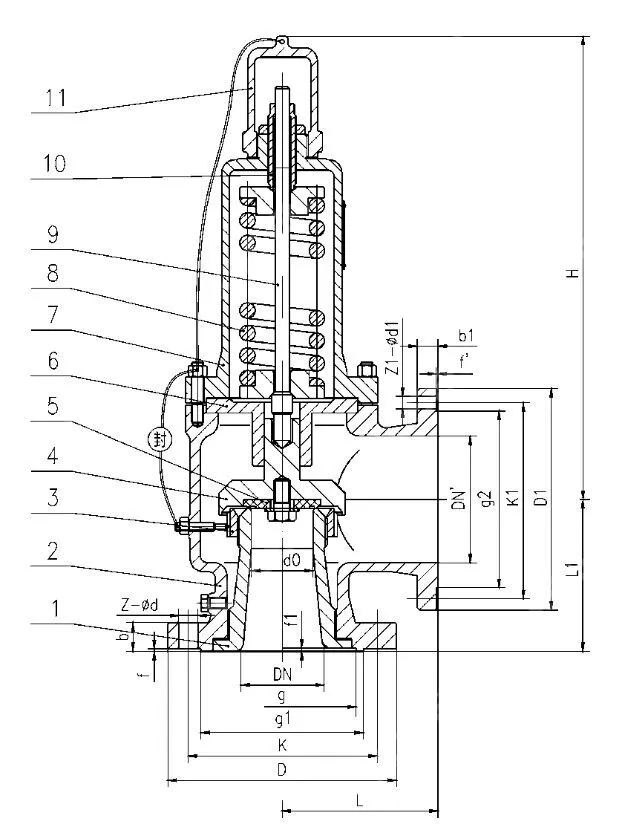 LNG Safety Valve, API 526, A216 WCB, DN50, PN40, 2 Inch, RF
