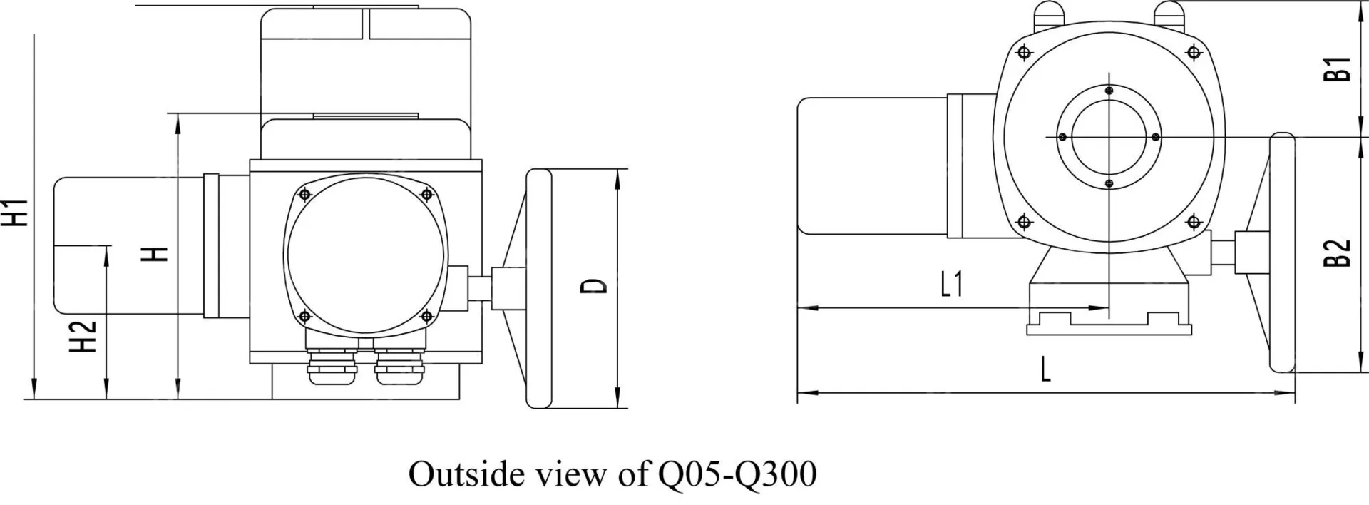 Part Turn Electric Actuator, Cast Aluminum, 50 Nm to 6000 Nm