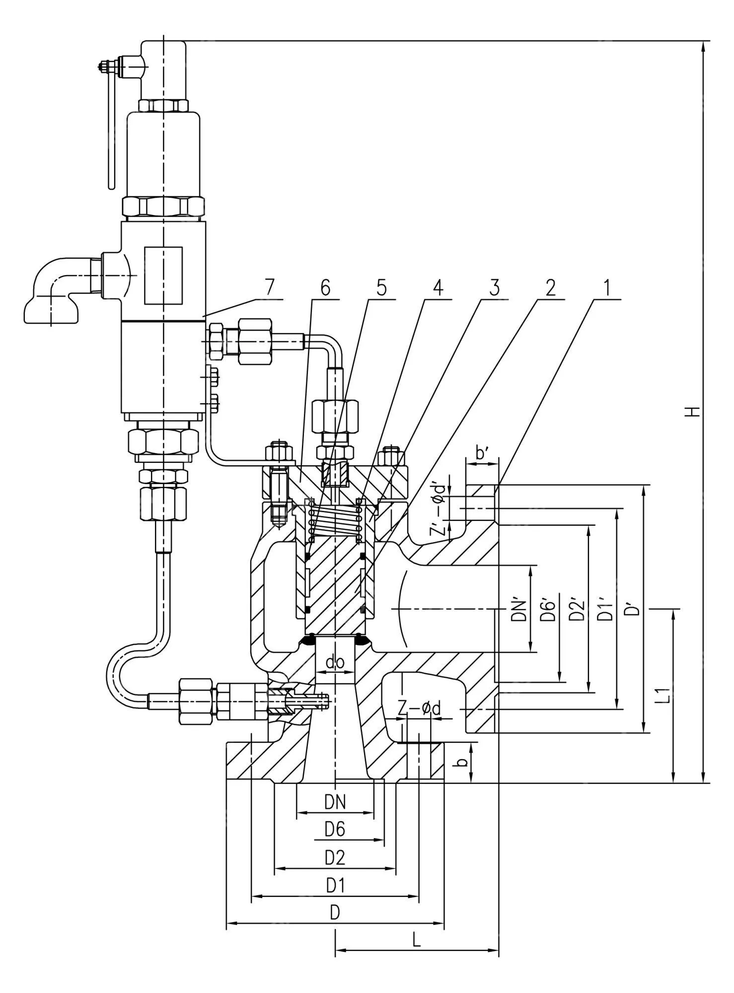 Pilot Operated Safety Valve, API 526, WCB, 3 * 4 IN, CL1500