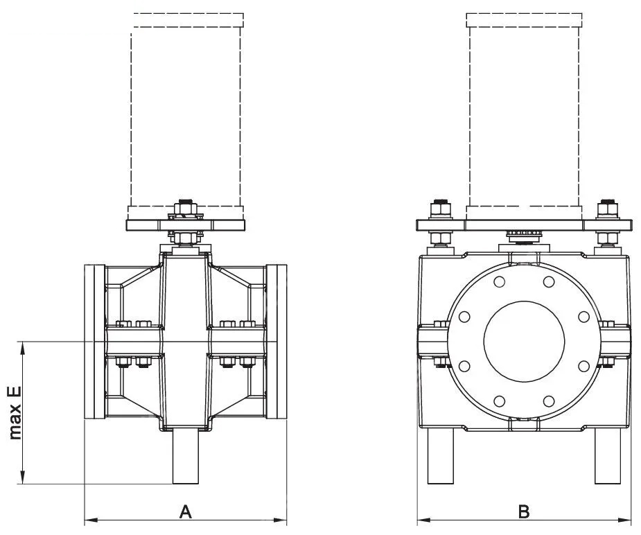 Pneumatic Actuated Pinch Valves, Rubber Sleeve, 1-40 Inch
