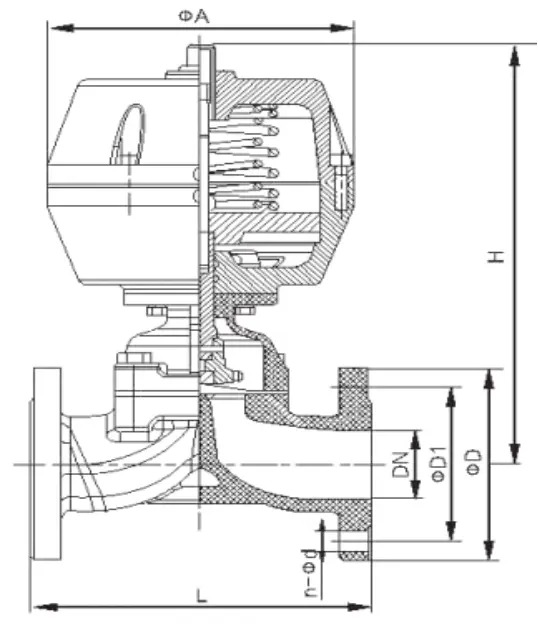 PVDF Diaphragm Valve, DN25, PN10, Pneumatic, with Limit Switch