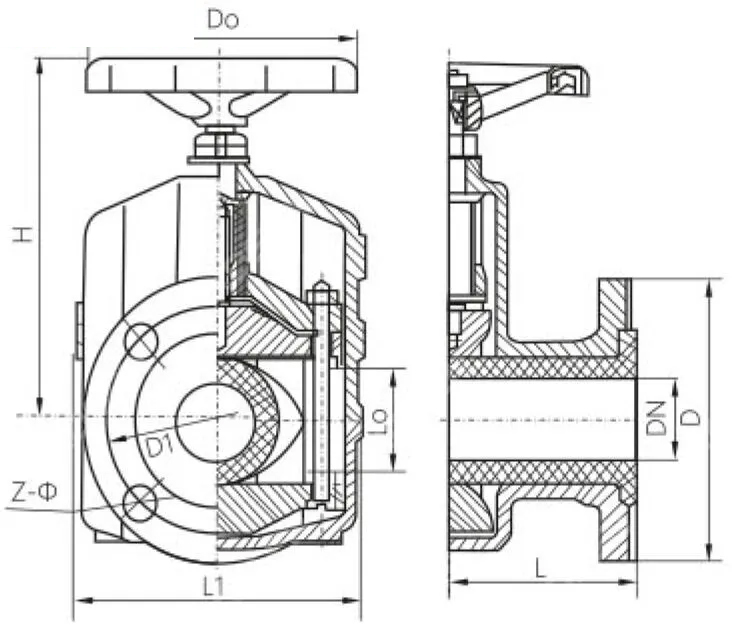 Sleeve Type Pinch Valve, Ductile Iron GGG40, DN200, PN10