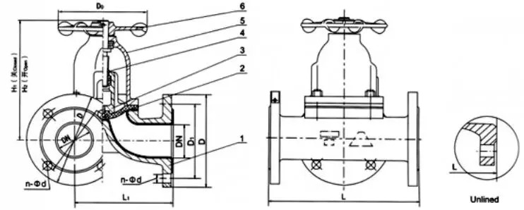 Three Way Diaphragm Valve, BS 5156, ASTM A351 CF8, PN10, RF