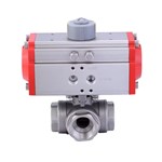 3 Way Air Premium Stainless Steel 304 316 Pneumatic Actuator Ball Butterfly Control Valve for Liquids Rotary Spring Return