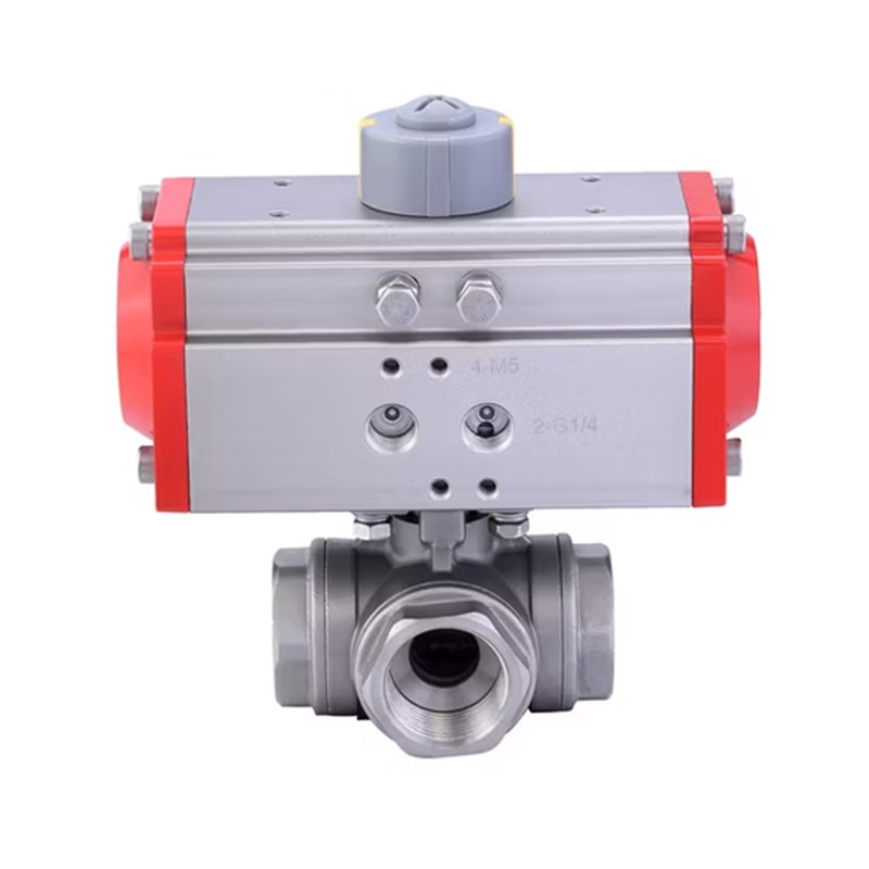 3 Way Air Premium Stainless Steel 304 316 Pneumatic Actuator Ball Butterfly Control Valve for Liquids Rotary Spring Return