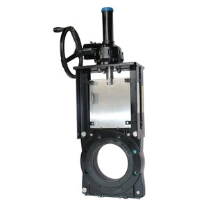 Bevel Gear Knife Gate Valves, DI GGG40, 6 IN, 150 LB, Wafer