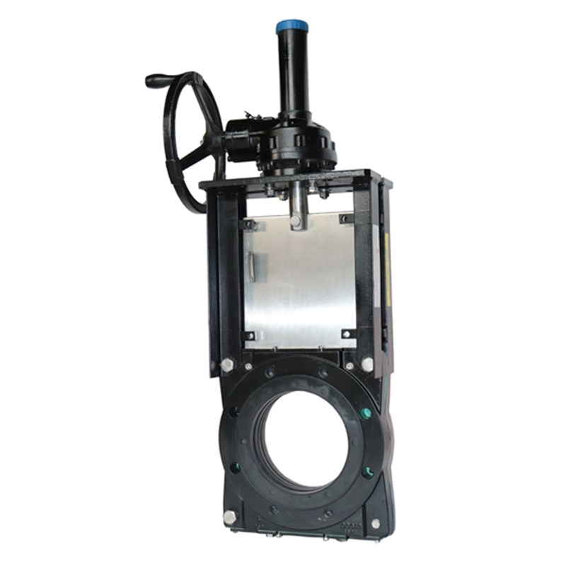 Bevel Gear Knife Gate Valves, DI GGG40, 6 IN, 150 LB, Wafer