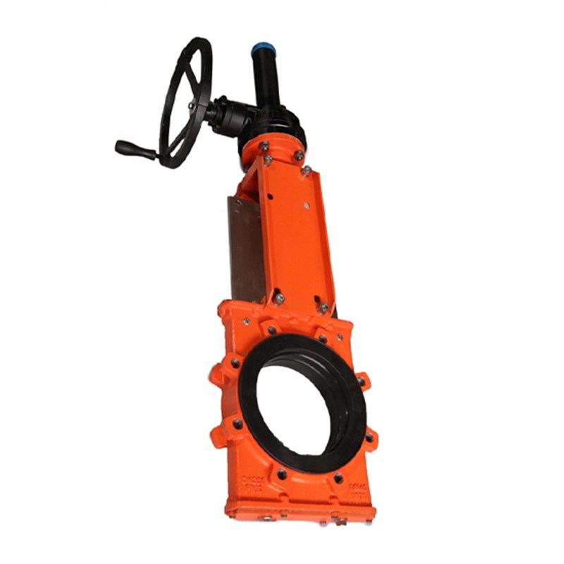 Bevel Gear Slurry Knife Gate Valve, GGG40, DN200, PN10, Lug